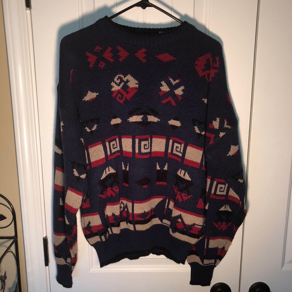 Vintage Perry Ellis Principles Christmas Grandpa Sweater